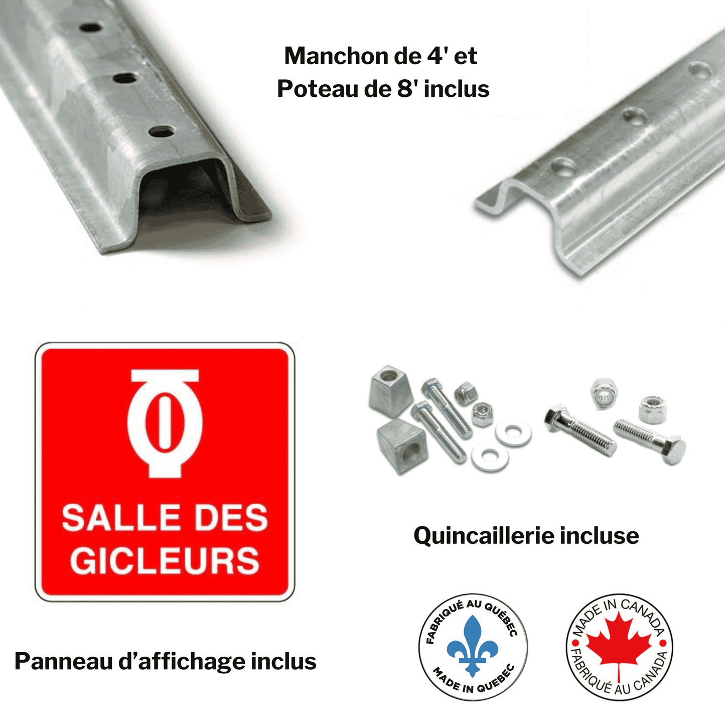 Affiche extérieure avec texte: Raccords pompiers pour gicleurs (Conforme à la norme ISO 7010)