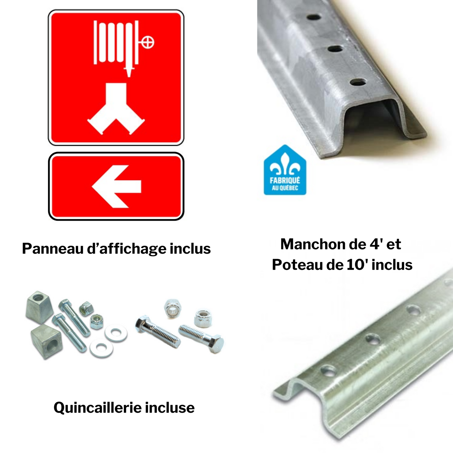 Affiche extérieure: Raccords pompiers des cabinets incendie ou des collecteurs pompiers (Conforme à la norme ISO 7010)