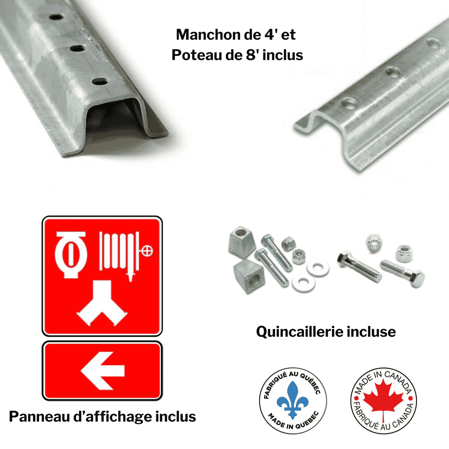 Affiche extérieure: Raccords pompiers pour un système de gicleurs et des cabinets incendie ou collecteurs pompiers (Conforme à la norme ISO 7010)