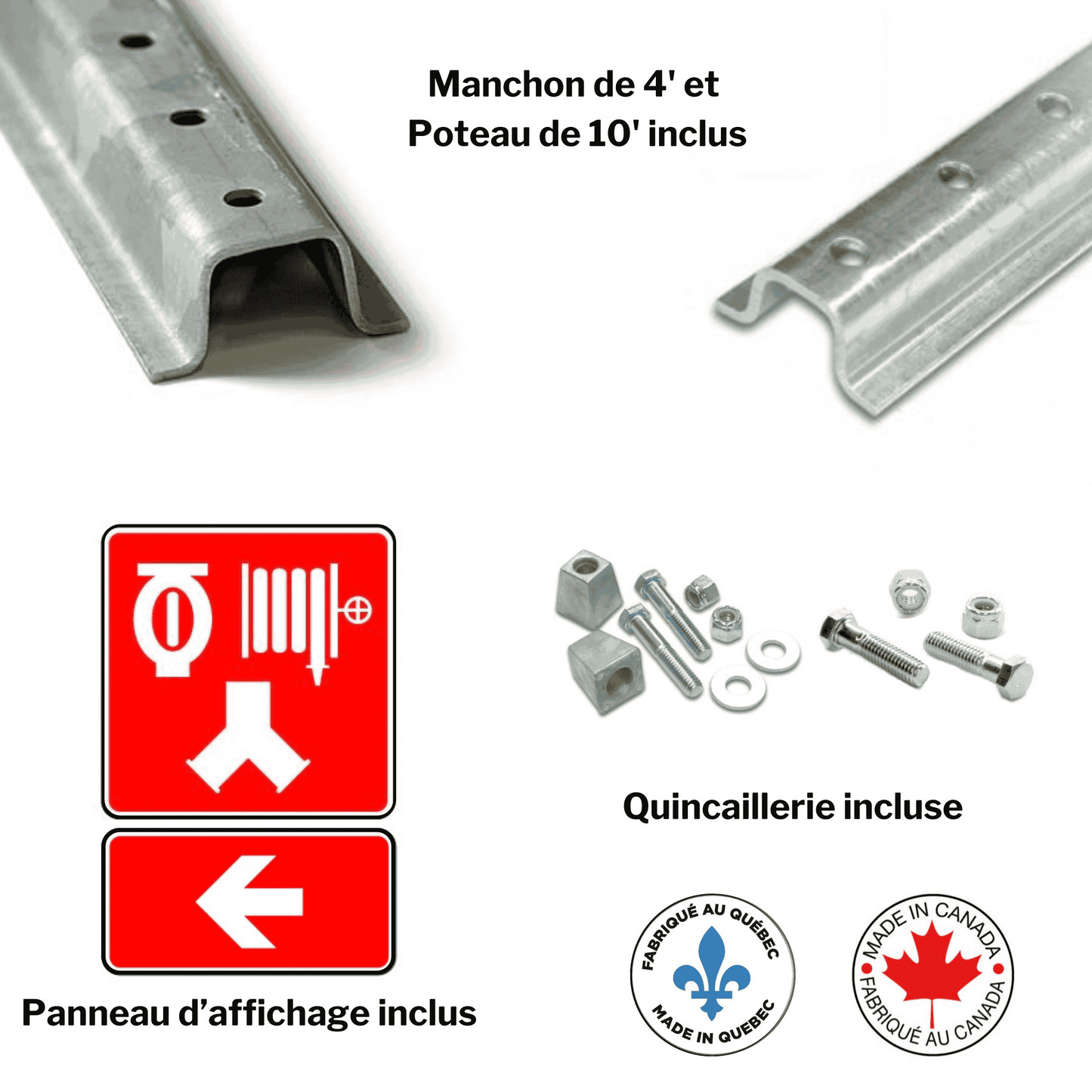 Affiche extérieure: Raccords pompiers pour un système de gicleurs et des cabinets incendie ou collecteurs pompiers (Conforme à la norme ISO 7010)