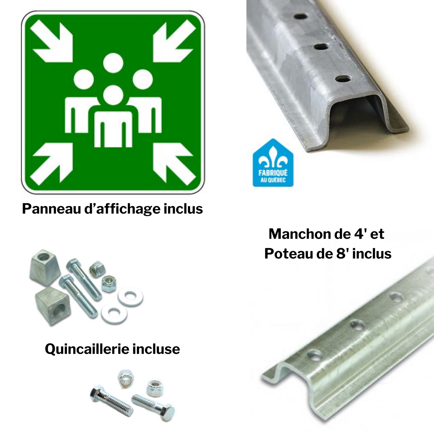 Affiche extérieure: Point de rassemblement d'évacuation (ISO 7010-E007)