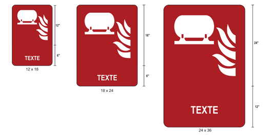 Affiche extérieure avec texte: Installations fixes d'extinction d'incendie (ISO 7010-F012)