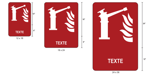 Affiche extérieure avec texte: Moniteur d'incendie (ISO 7010-F015)