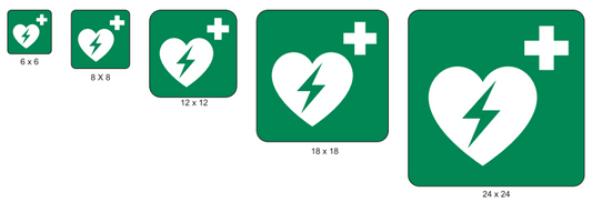 Affiche extérieure: Défibrillateur cardiaque externe automatisé (ISO 7010-E010)