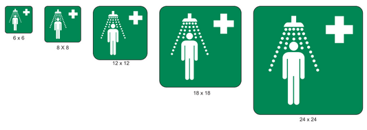 Affiche extérieure: Douche de sécurité (ISO 7010-E012)