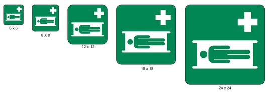 Affiche extérieure: Civière (ISO 7010-E013)