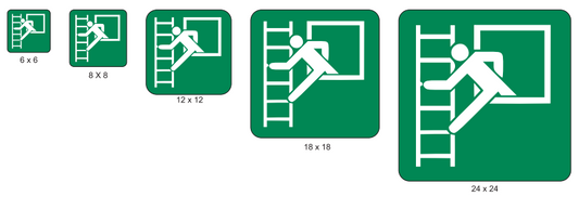 Affiche extérieure: Fenêtre de secours avec échelle de secours (ISO 7010-E016)