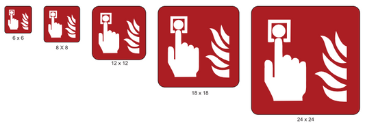 Affiche extérieure: Avertisseur d'incendie (ISO 7010-F005)