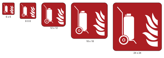 Affiche extérieure: Extincteur à roulettes (ISO 7010-F009)