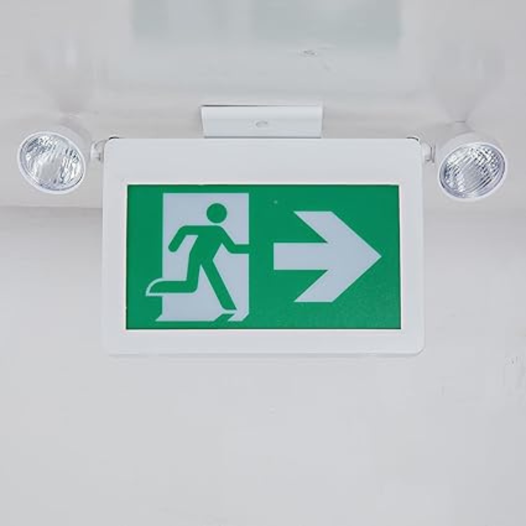 Panneau de Sortie "Running Man" LED avec Lumières d'Urgence | Certifié CSA | 120 Min
